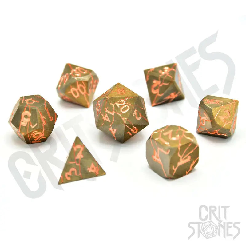 RPG Dice Set: Metal - Broken Bastion - Glassstaff - Accessories