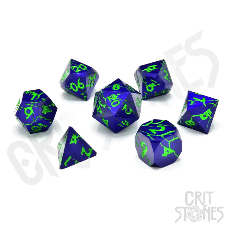 RPG Dice Set: Metal - Crazed Enigma - Glassstaff - Accessories