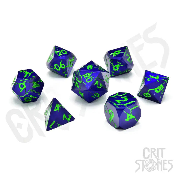 RPG Dice Set: Metal - Crazed Enigma - Glassstaff - Accessories