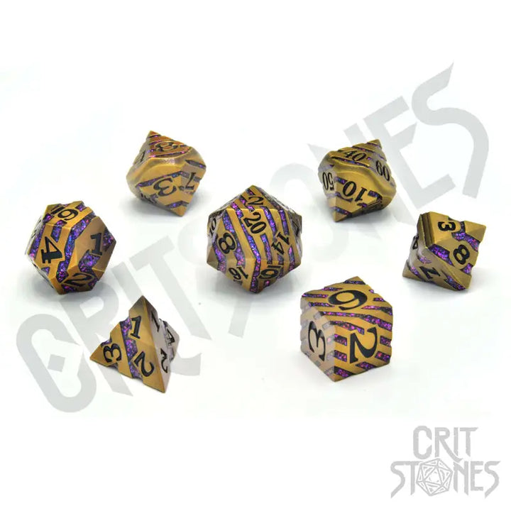 RPG Dice Set: Metal - Dwarven Vein - Glassstaff - Accessories