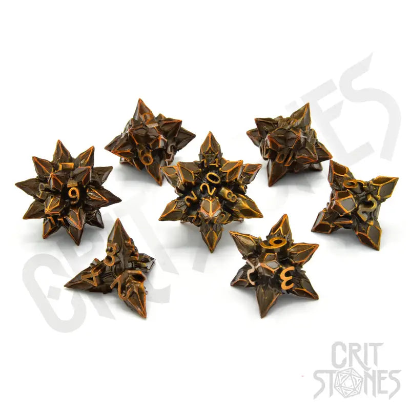 RPG Dice Set: Metal - Dystopian Bane - Glassstaff - Accessories