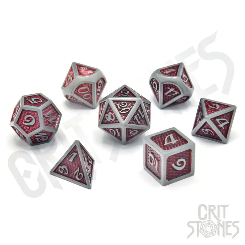 RPG Dice Set: Metal - Fiery Fate - Glassstaff - Accessories