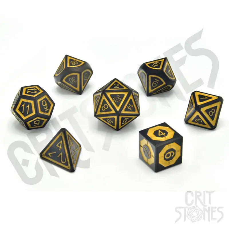 RPG Dice Set: Metal - Gilded Nightshade - Glassstaff - Accessories