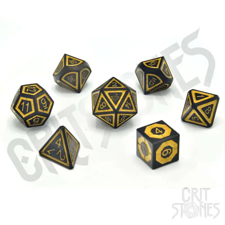 RPG Dice Set: Metal - Gilded Nightshade - Glassstaff - Accessories