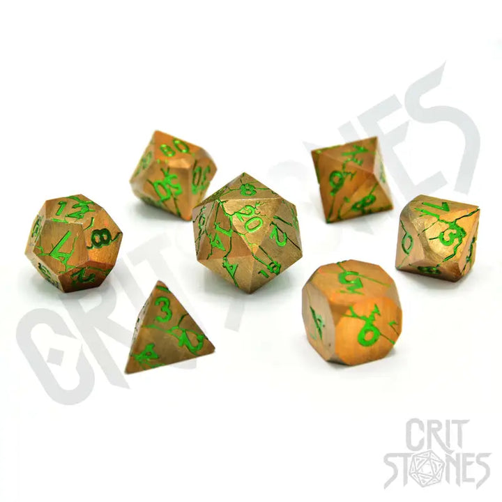 RPG Dice Set: Metal - Gorgon Gaze - Glassstaff - Accessories