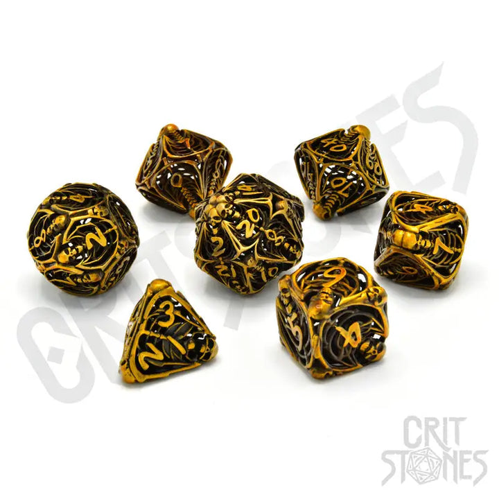 RPG Dice Set: Metal - Hollow - Royal Soulreaper - Glassstaff - Accessories