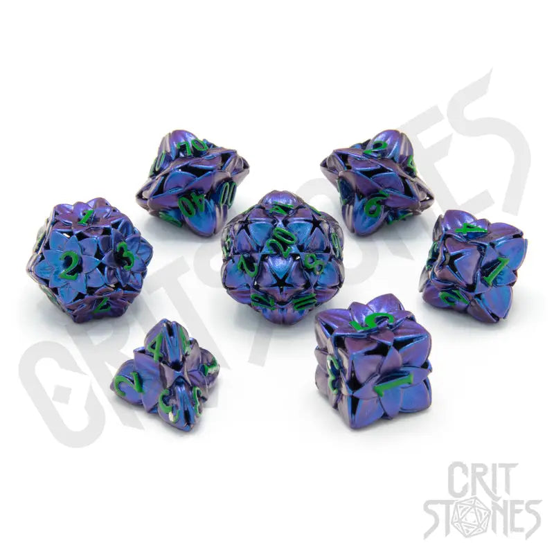 RPG Dice Set: Metal - Hollow - Shadowbloom - Glassstaff - Accessories