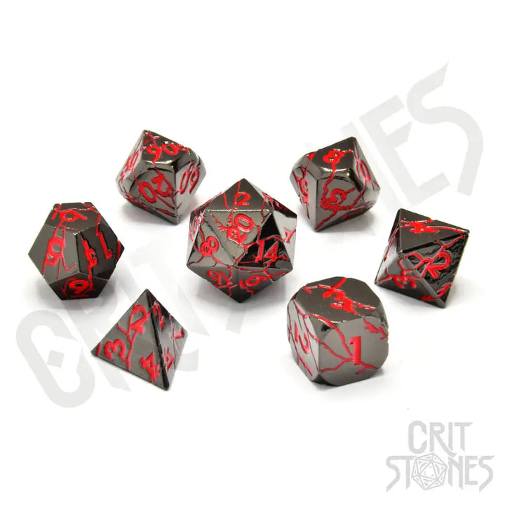 RPG Dice Set: Metal - Infernal Iron - Glassstaff - Accessories