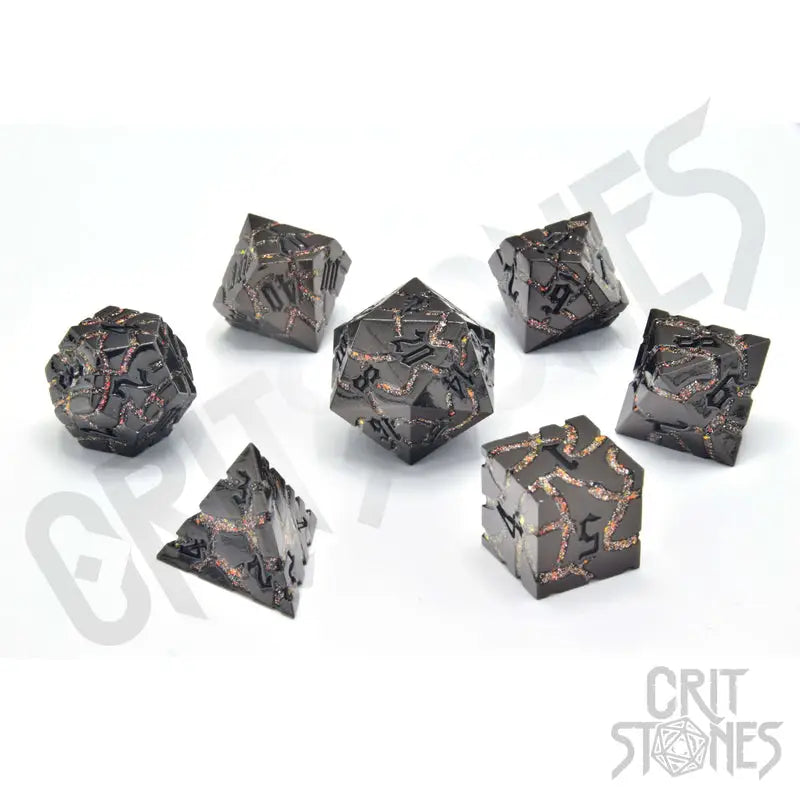 RPG Dice Set: Metal - Lava Flow - Glassstaff - Accessories