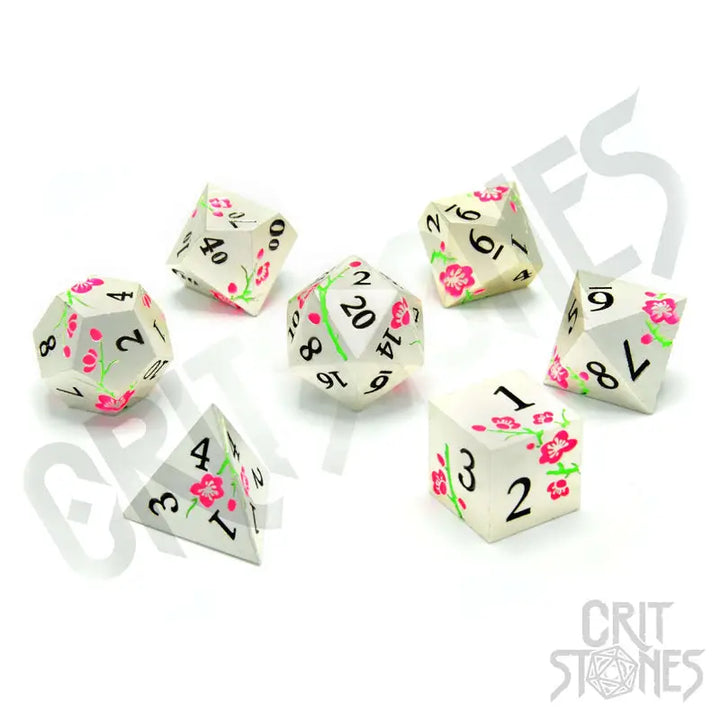 RPG Dice Set: Metal - Lotus Blossom - Glassstaff - Accessories