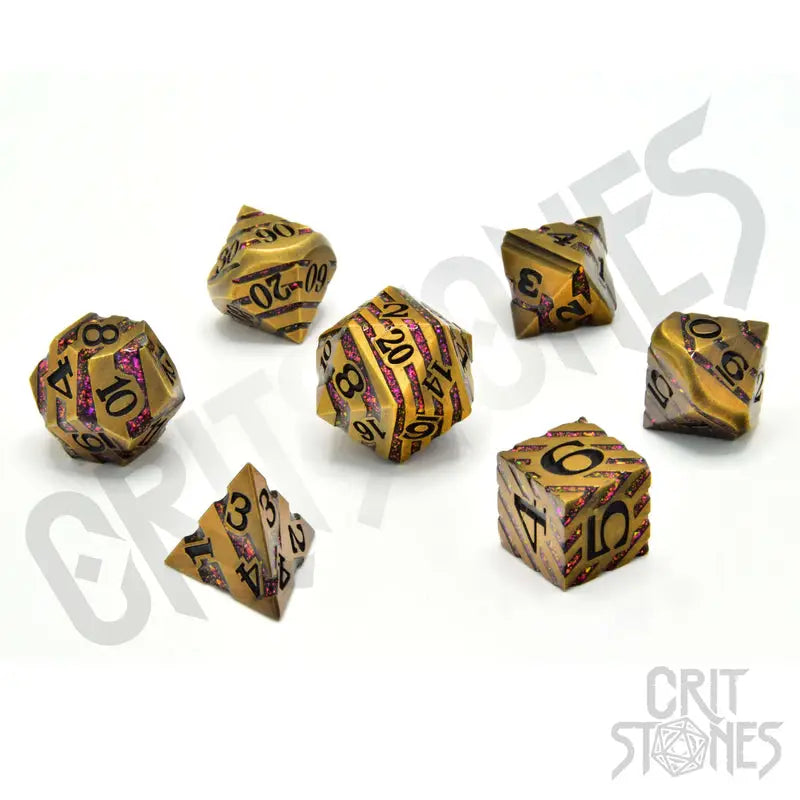 RPG Dice Set: Metal - Magus Goldstone - Glassstaff - Accessories
