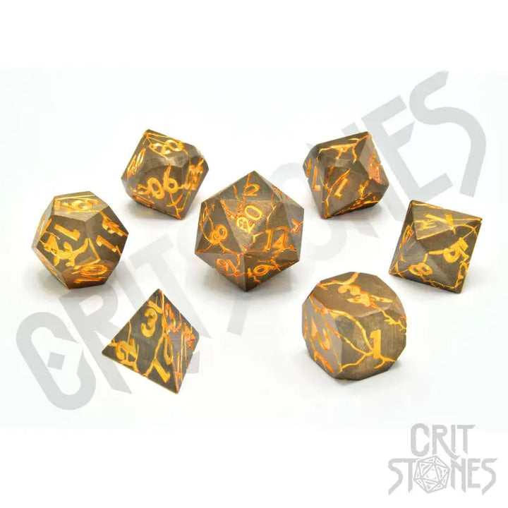 RPG Dice Set: Metal - Marred Midas - Glassstaff - Accessories