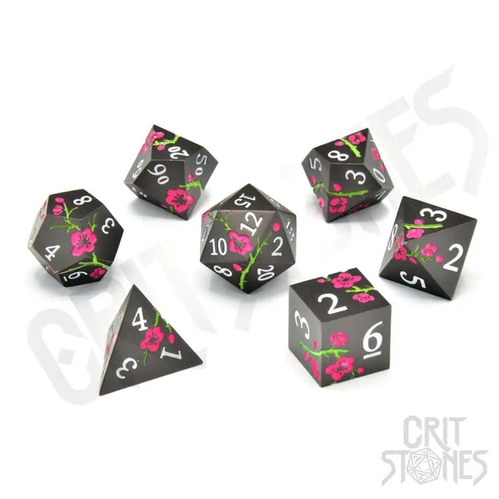 RPG Dice Set: Metal - Nighttime Blossom - Glassstaff - Accessories