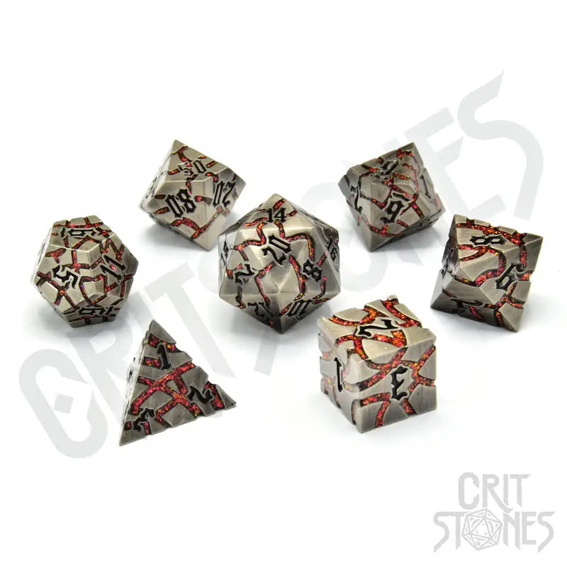 RPG Dice Set: Metal - Pyroclasmic - Glassstaff - Accessories