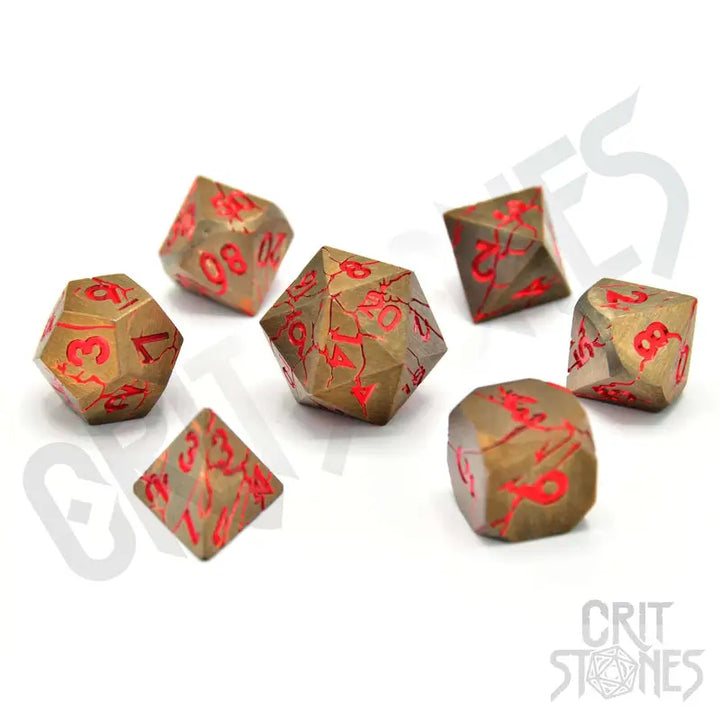 RPG Dice Set: Metal - Rage Within - Glassstaff - Accessories