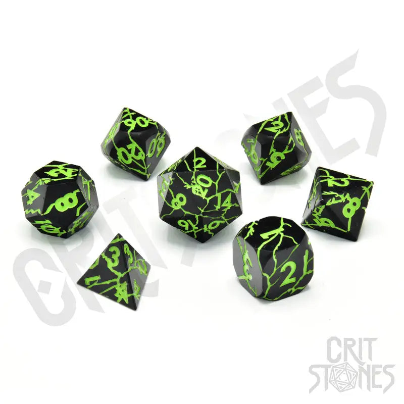 RPG Dice Set: Metal - Raving Poison - Glassstaff - Accessories