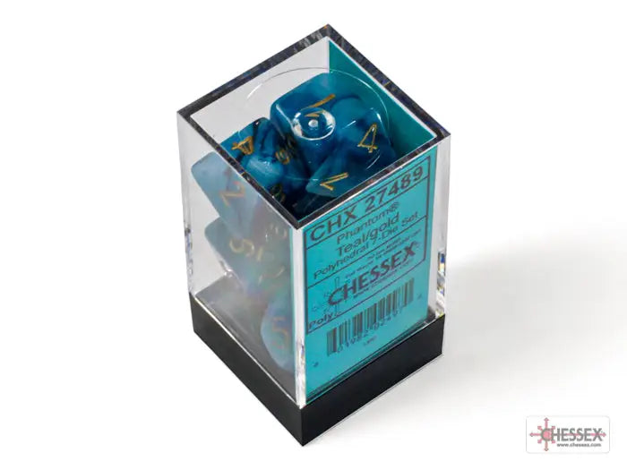 RPG Dice Set: Phantom - Teal/Gold (7) - Chessex - Accessories