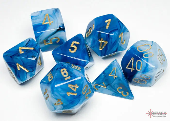 RPG Dice Set: Phantom - Teal/Gold (7) - Chessex - Accessories