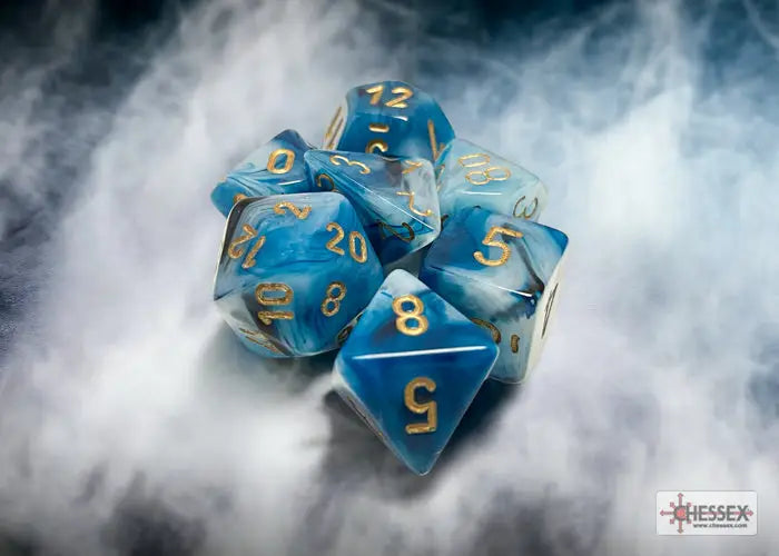 RPG Dice Set: Phantom - Teal/Gold (7) - Chessex - Accessories