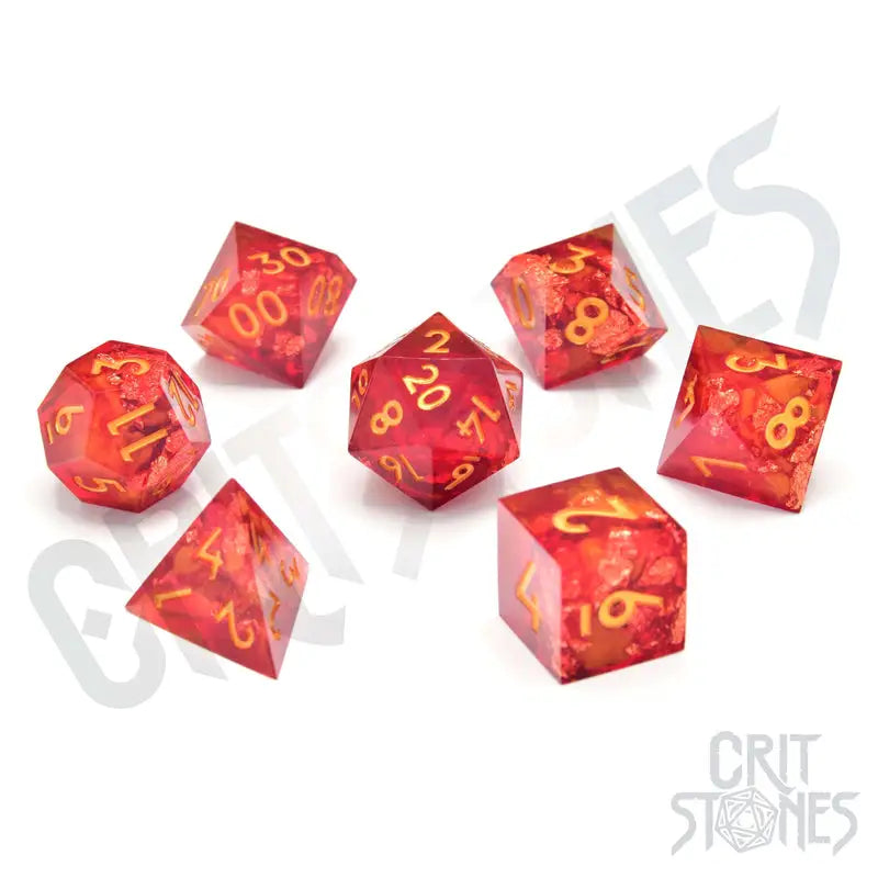 RPG Dice Set: Resin - Sharp Edge - Dragonheart - Glassstaff - Accessories