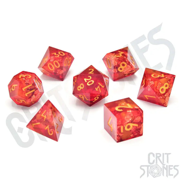 RPG Dice Set: Resin - Sharp Edge - Dragonheart - Glassstaff - Accessories