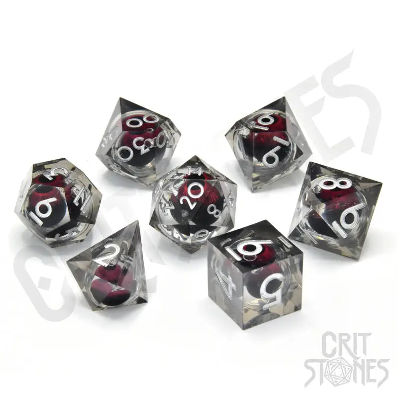 RPG Dice Set: Resin - Sharp Edge - Floating Eye - Fire Giant’s Gaze - Glassstaff - Accessories