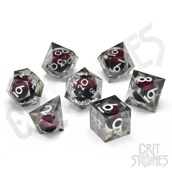 RPG Dice Set: Resin - Sharp Edge - Floating Eye - Fire Giant’s Gaze - Glassstaff - Accessories
