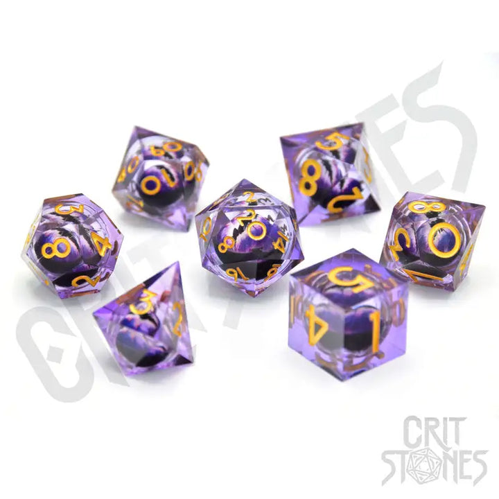 RPG Dice Set: Resin - Sharp Edge - Floating Eye - Poison Dragon’s Gaze - Glassstaff - Accessories