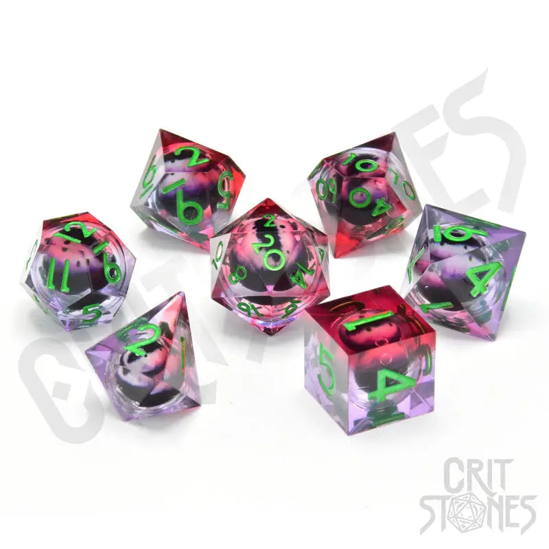 RPG Dice Set: Resin - Sharp Edge - Floating Eye - Poison Ivy Vision - Glassstaff - Accessories
