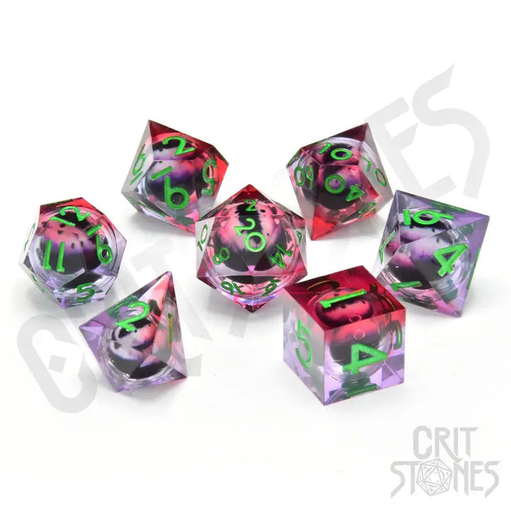 RPG Dice Set: Resin - Sharp Edge - Floating Eye - Poison Ivy Vision - Glassstaff - Accessories