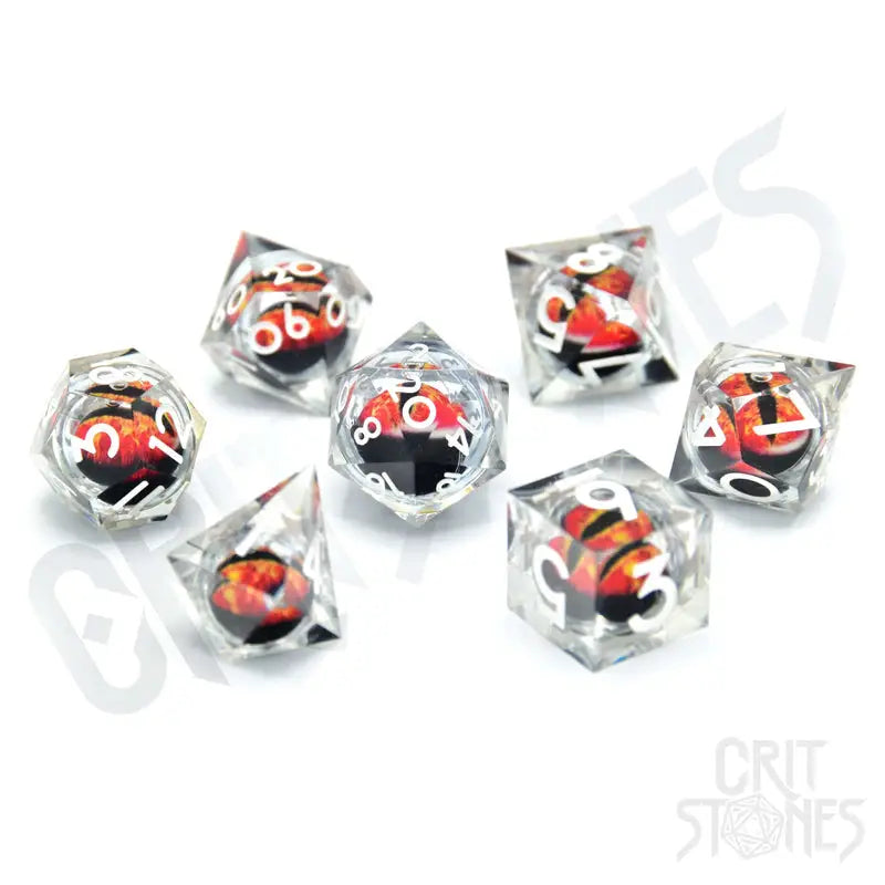 RPG Dice Set: Resin - Sharp Edge - Floating Eye - Sage Dragon’s Gaze - Glassstaff - Accessories