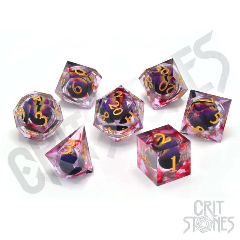 RPG Dice Set: Resin - Sharp Edge - Floating Eye - Visions of the Void - Glassstaff - Accessories