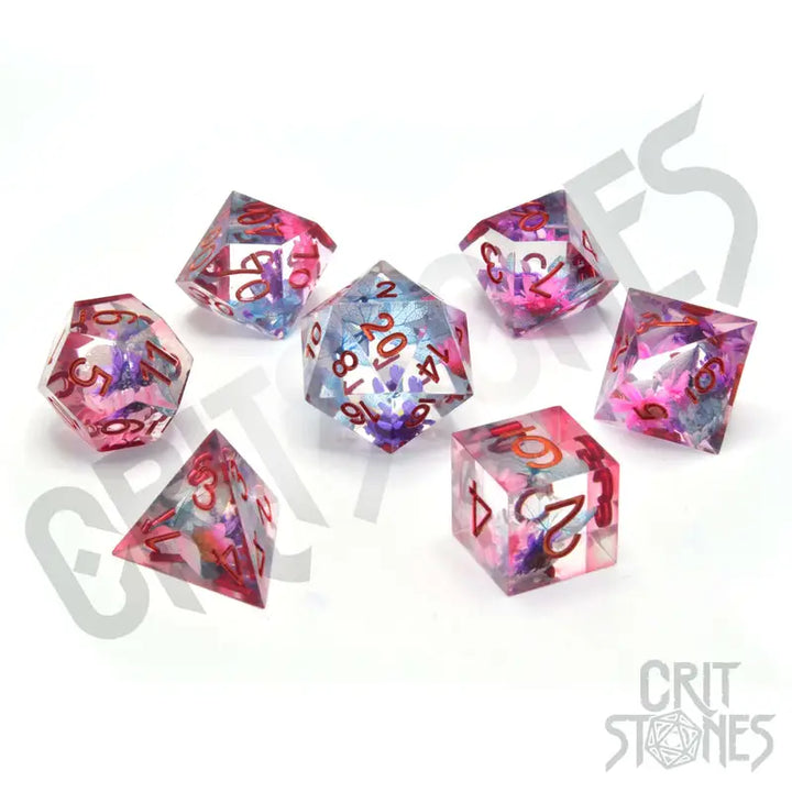 RPG Dice Set: Resin - Sharp Edge - Floralesence - Glassstaff - Accessories