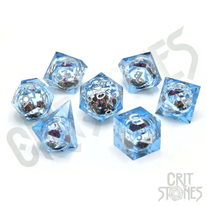 RPG Dice Set: Resin - Sharp Edge - Liquid Core - Glimmercore - Glassstaff - Accessories