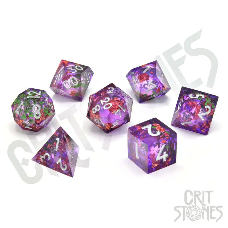 RPG Dice Set: Resin - Sharp Edge - Liquid Core - Herbalist’s Dream - Glassstaff - Accessories