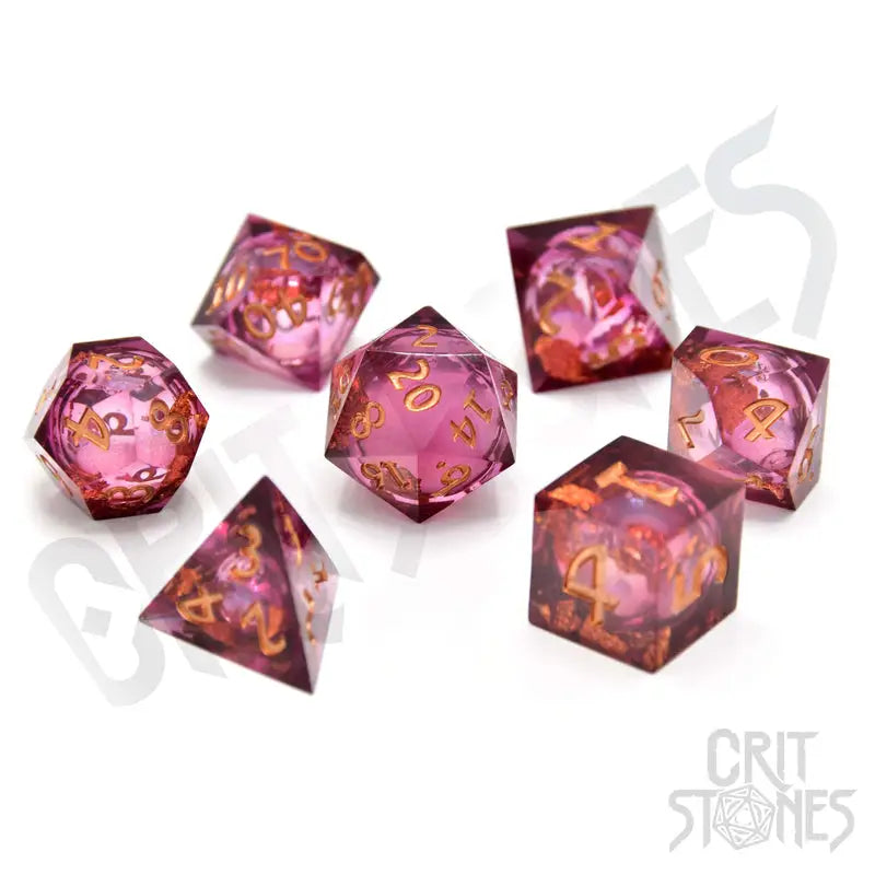 RPG Dice Set: Resin - Sharp Edge - Liquid Core - Royal Nebula - Glassstaff - Accessories