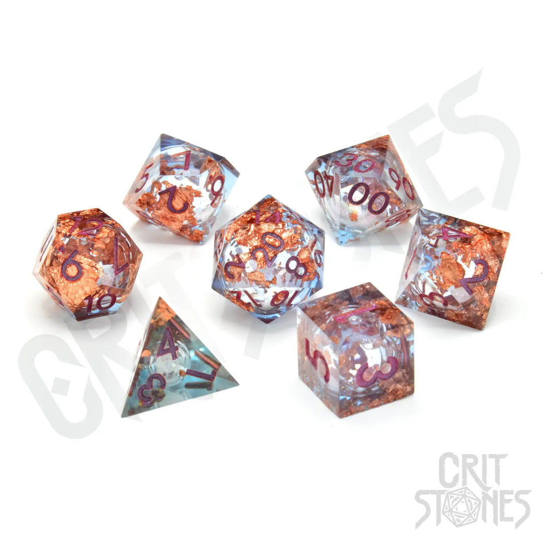 RPG Dice Set: Resin - Sharp Edge - Liquid Core - Seraphic Reverie (7) - Glassstaff - Accessories