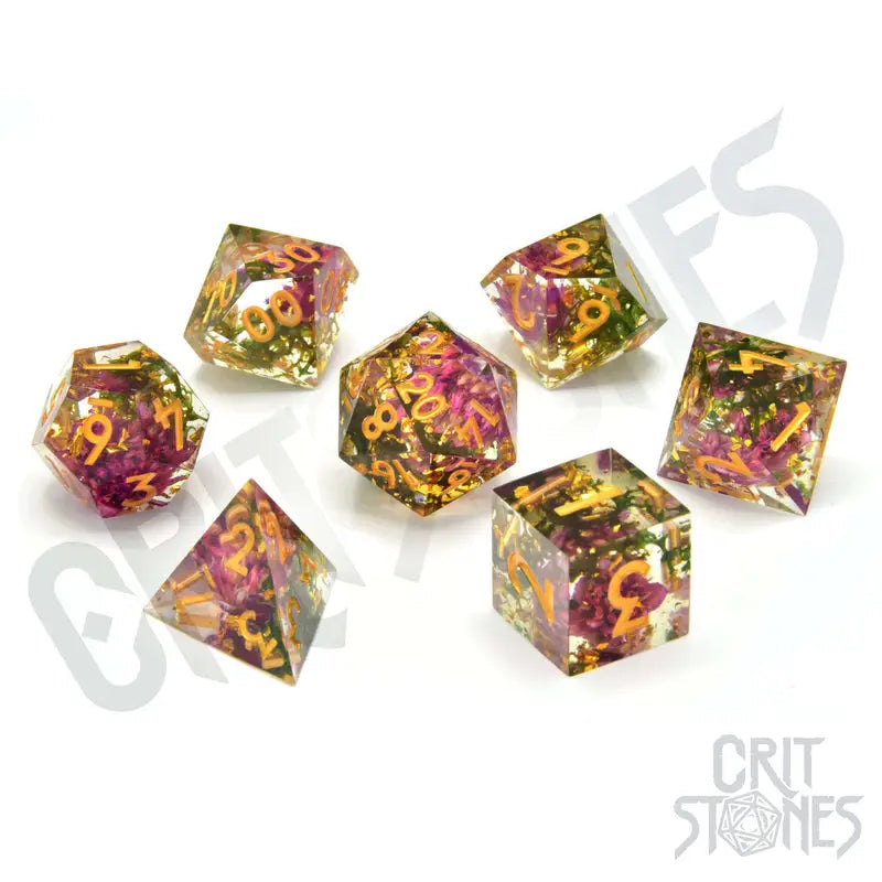 RPG Dice Set: Resin - Sharp Edge - Sunlit Garden - Glassstaff - Accessories