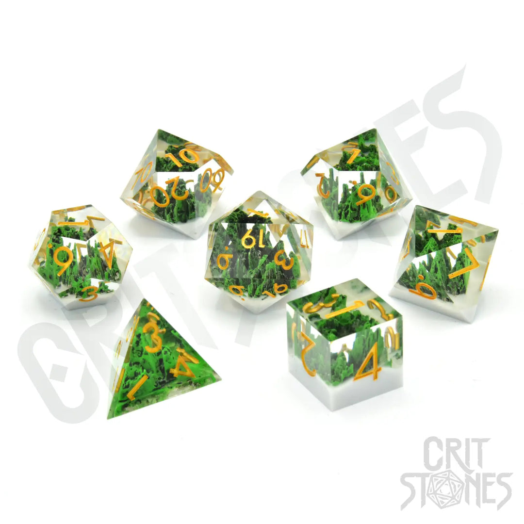 RPG Dice Set: Resin - Sharp Edge - Verdant Valley (7) - Glassstaff - Accessories