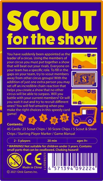 Scout (EN/DE/FR) - Oink Games - Board Games