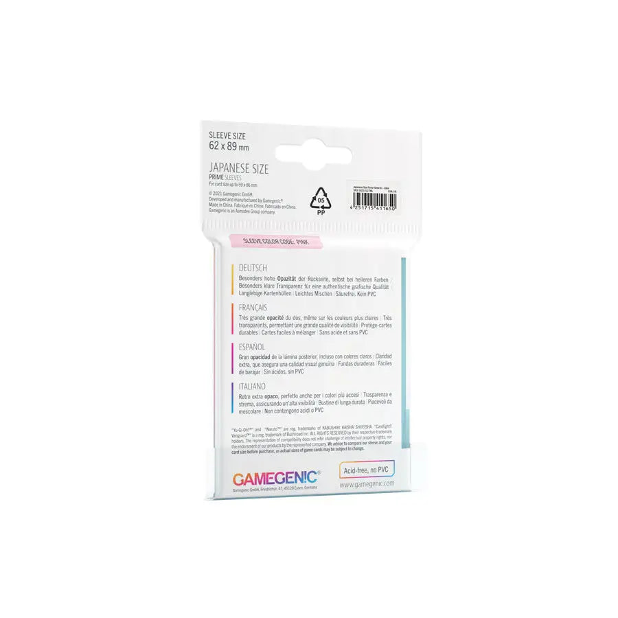 Sleeves: Prime - Japanese - Clear (60) - Gamegenic - Accessories