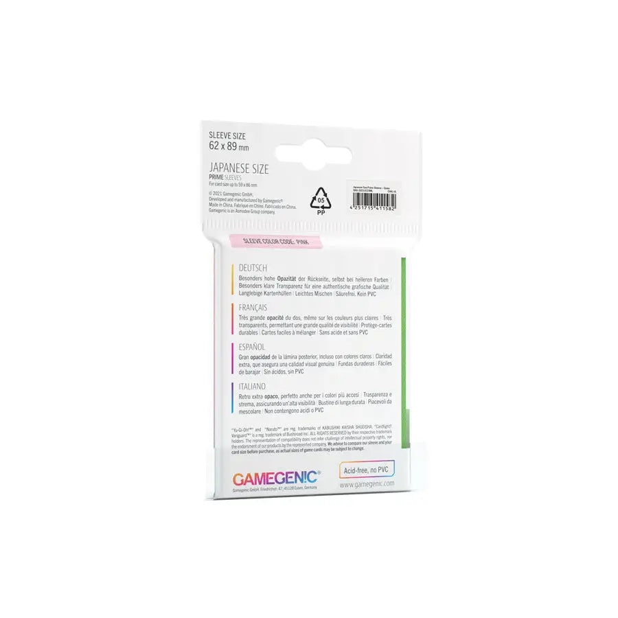 Sleeves: Prime - Japanese - Green (60) - Gamegenic - Accessories