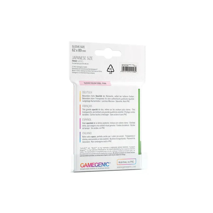 Sleeves: Prime - Japanese - Green (60) - Gamegenic - Accessories