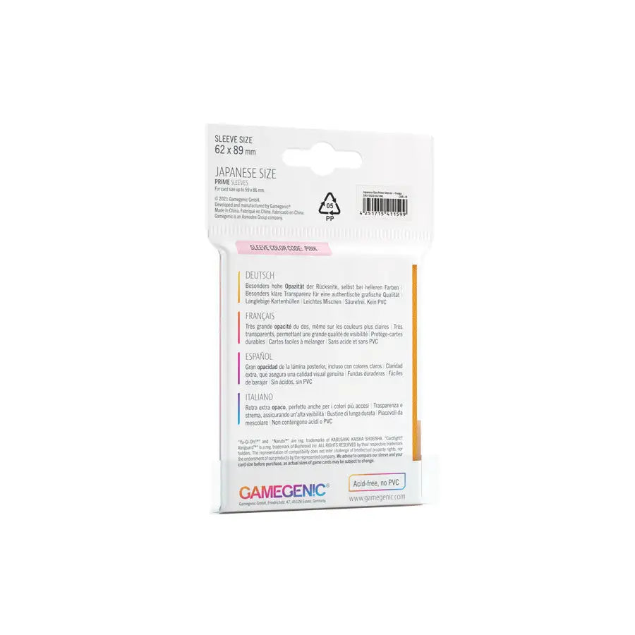 Sleeves: Prime - Japanese - Orange (60) - Gamegenic - Accessories