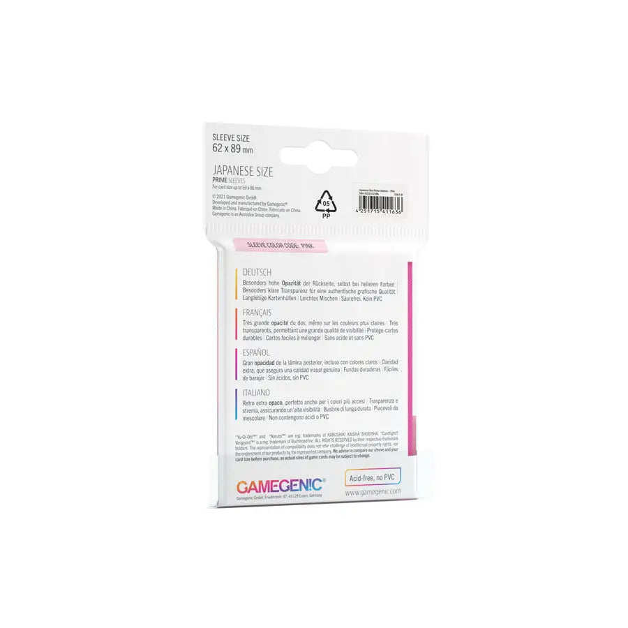 Sleeves: Prime - Japanese - Pink (60) - Gamegenic - Accessories