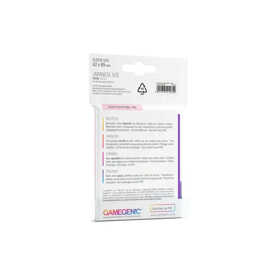 Sleeves: Prime - Japanese - Purple (60) - Gamegenic - Accessories