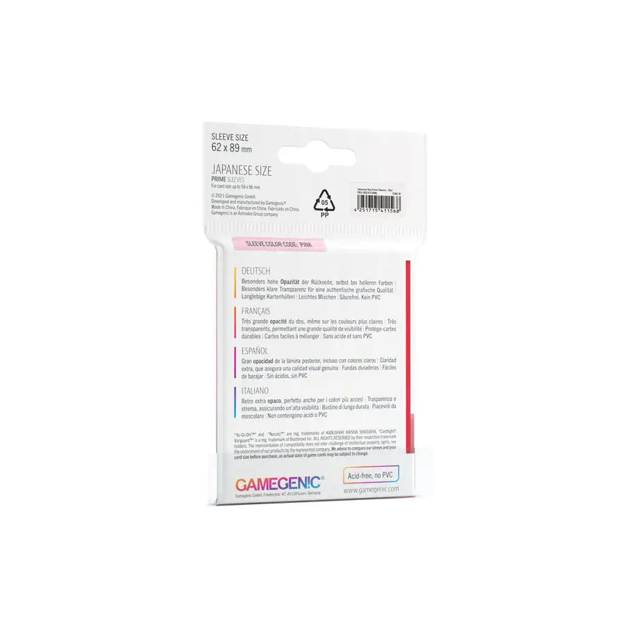 Sleeves: Prime - Japanese - Red (60) - Gamegenic - Accessories