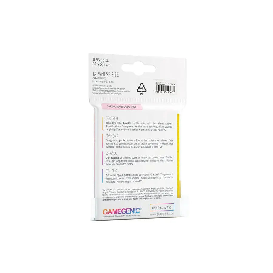 Sleeves: Prime - Japanese - Yellow (60) - Gamegenic - Accessories