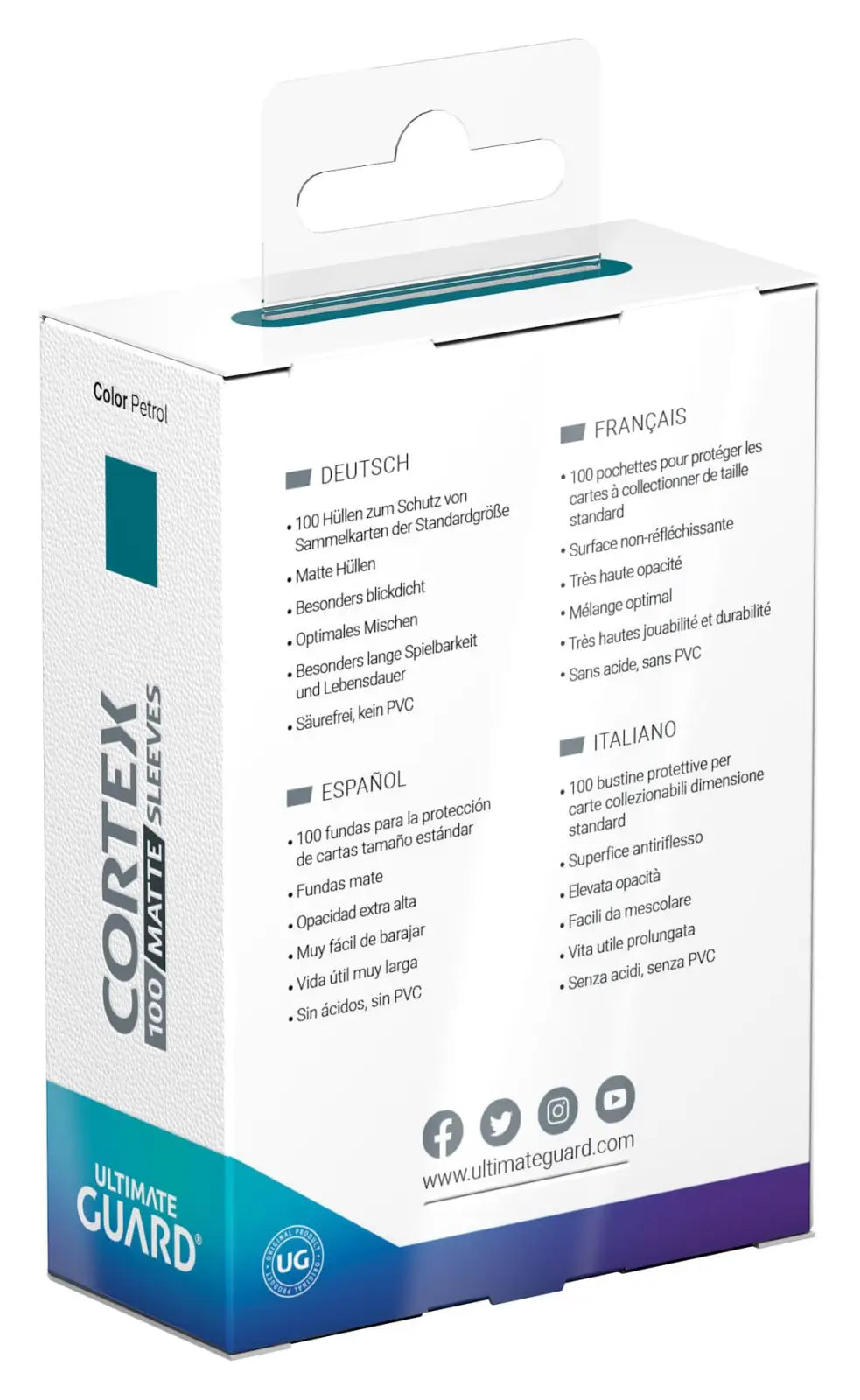 Sleeves: Ultimate Guard - Cortex - Matt-Petrol blue (100) - Ultimate Guard - Accessories