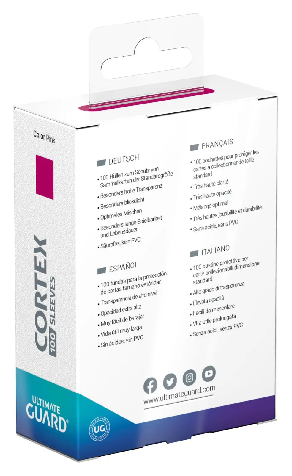 Sleeves: Ultimate Guard - Cortex - Pink (100) - Ultimate Guard - Accessories